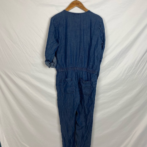 Ann Taylor Loft Denim Coverall Jumpsuit Medium 🌿 - Picture 11 of 12